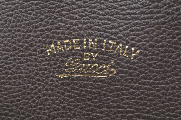 Authentic GUCCI Swing Large Vintage Shoulder Tote Bag Leather 354397 Gray 8268I