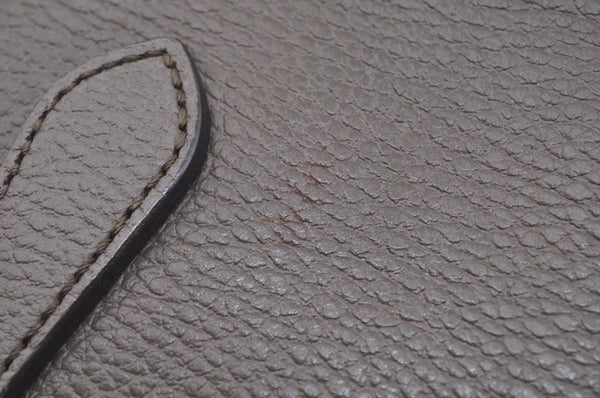 Authentic GUCCI Swing Large Vintage Shoulder Tote Bag Leather 354397 Gray 8268I