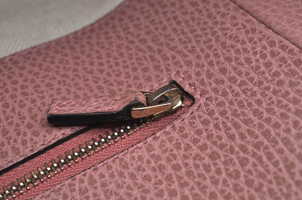 Authentic GUCCI Swing Large Vintage Shoulder Tote Bag Leather 354397 Gray 8268I