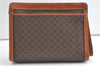 Authentic CELINE Macadam Blason Pattern Clutch Hand Bag PVC Leather Brown 8269J