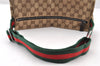 Authentic GUCCI Web Sherry Line Waist Bag GG Canvas Leather 28566 Brown 8270I