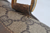 Authentic GUCCI Web Sherry Line Hand Boston Bag GG PVC Leather Brown Junk 8272I