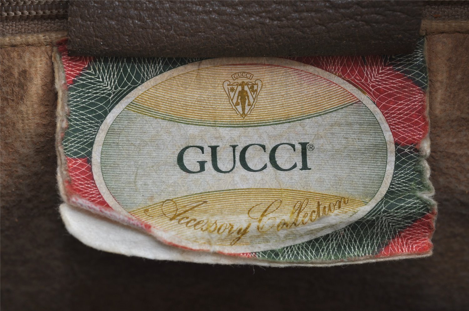 Authentic GUCCI Web Sherry Line Hand Boston Bag GG PVC Leather Brown Junk 8272I