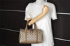 Authentic GUCCI Web Sherry Line Hand Boston Bag GG PVC Leather Brown Junk 8272I