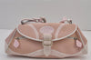 Authentic Christian Dior Trotter Shoulder Cross Bag Canvas　Leather Pink 8273J