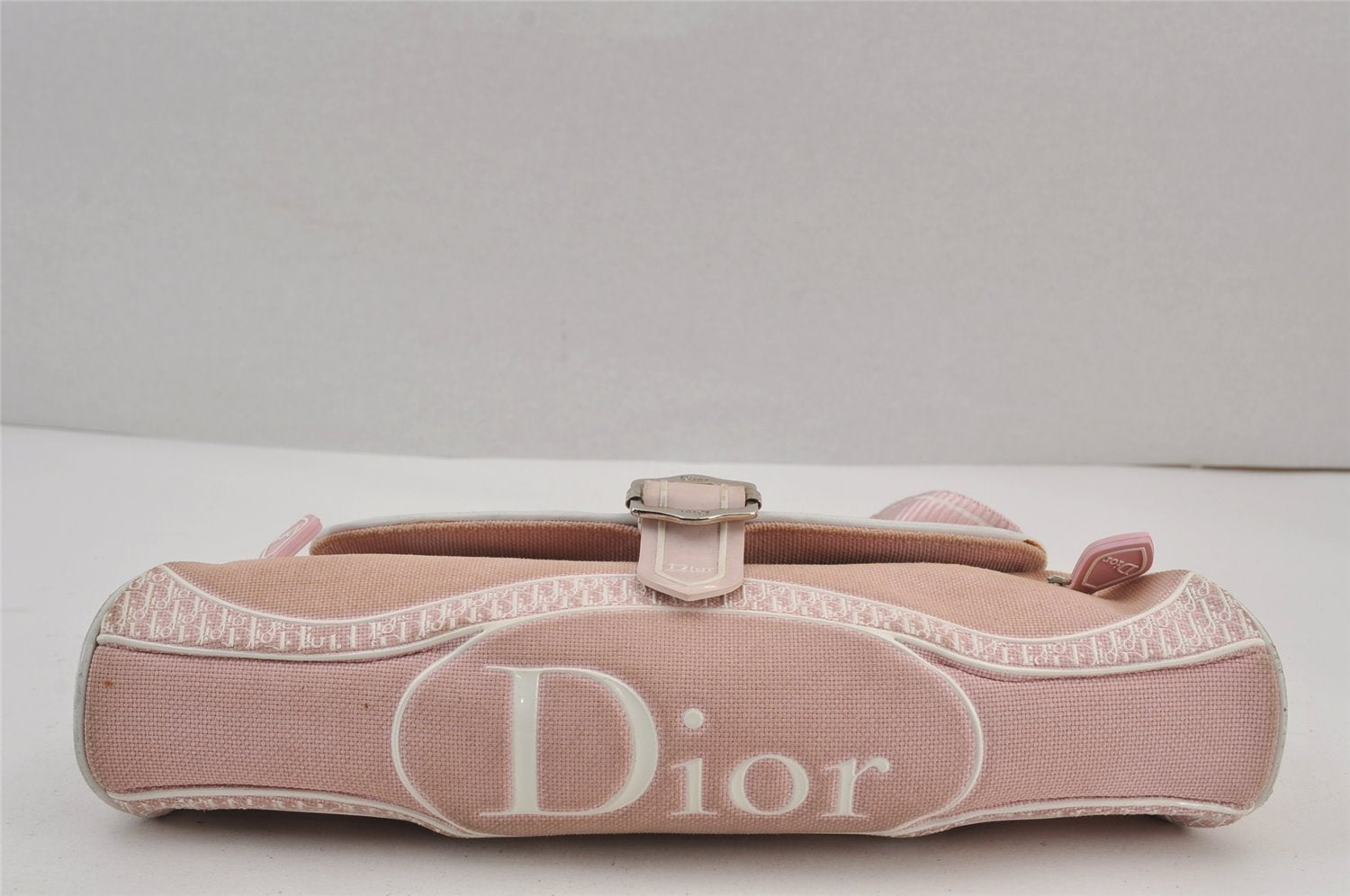 Authentic Christian Dior Trotter Shoulder Cross Bag Canvas　Leather Pink 8273J