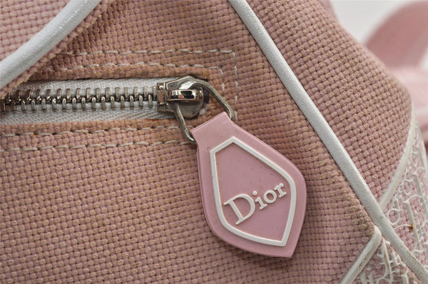 Authentic Christian Dior Trotter Shoulder Cross Bag Canvas　Leather Pink 8273J