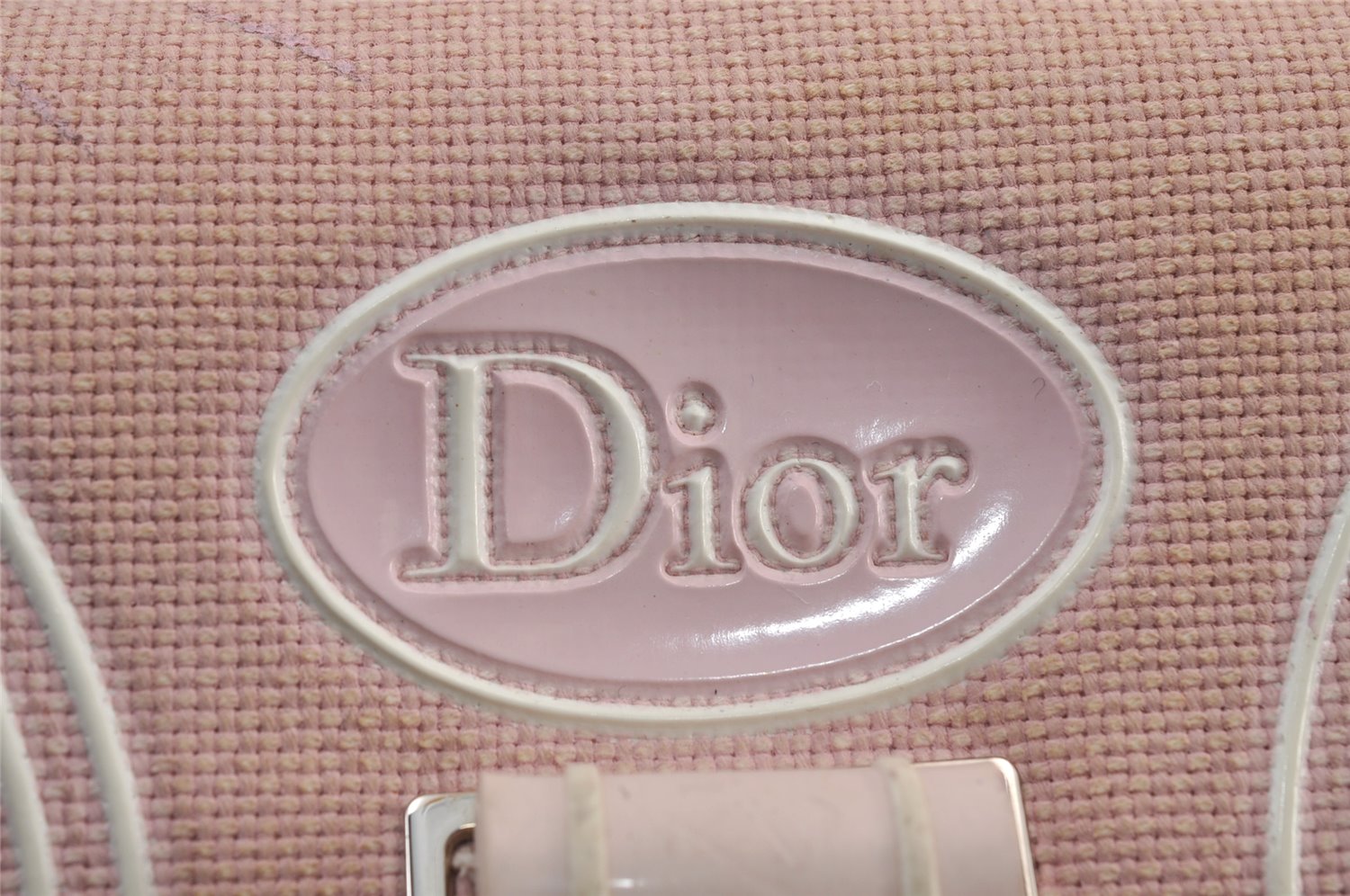 Authentic Christian Dior Trotter Shoulder Cross Bag Canvas　Leather Pink 8273J