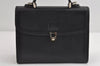 Authentic Burberrys Vintage Leather 2Way Shoulder Hand Bag Purse Black 8274I