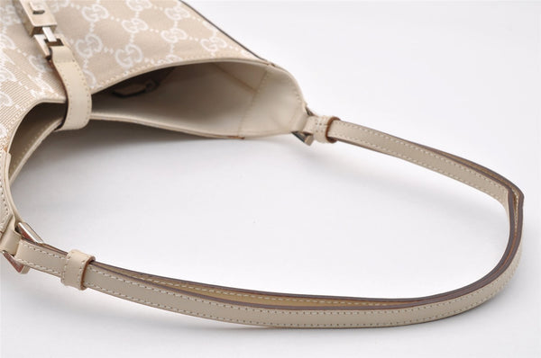 Authentic GUCCI Jackie Shoulder Hand Bag GG Canvas Leather 0013876 White 8275I