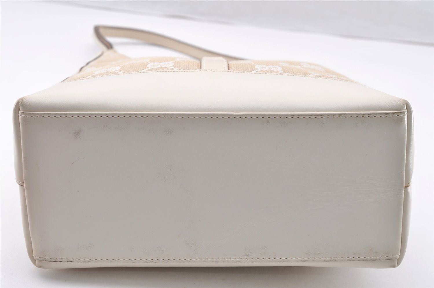 Authentic GUCCI Jackie Shoulder Hand Bag GG Canvas Leather 0013876 White 8275I