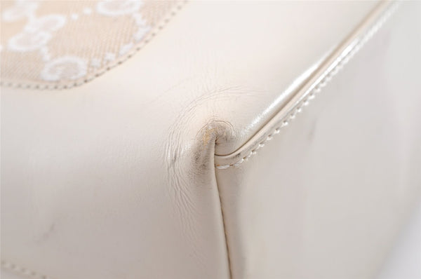 Authentic GUCCI Jackie Shoulder Hand Bag GG Canvas Leather 0013876 White 8275I