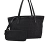 Authentic FENDI Vintage Zucchino Hand Tote Bag Purse Nylon Leather Black 8275J