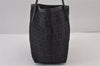 Authentic FENDI Vintage Zucchino Hand Tote Bag Purse Nylon Leather Black 8275J