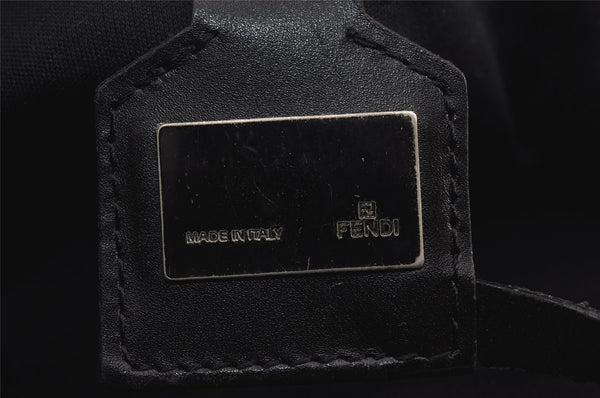 Authentic FENDI Vintage Zucchino Hand Tote Bag Purse Nylon Leather Black 8275J
