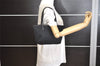 Authentic FENDI Vintage Zucchino Hand Tote Bag Purse Nylon Leather Black 8275J