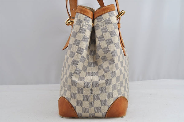 Authentic Louis Vuitton Damier Azur Hampstead MM N51206 Shoulder Tote Bag 8276I