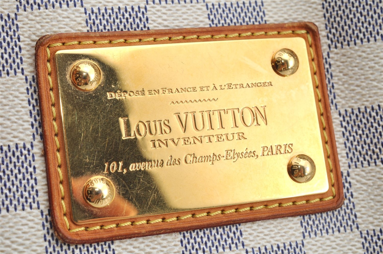 Authentic Louis Vuitton Damier Azur Hampstead MM N51206 Shoulder Tote Bag 8276I