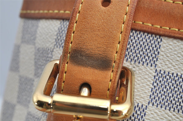 Authentic Louis Vuitton Damier Azur Hampstead MM N51206 Shoulder Tote Bag 8276I