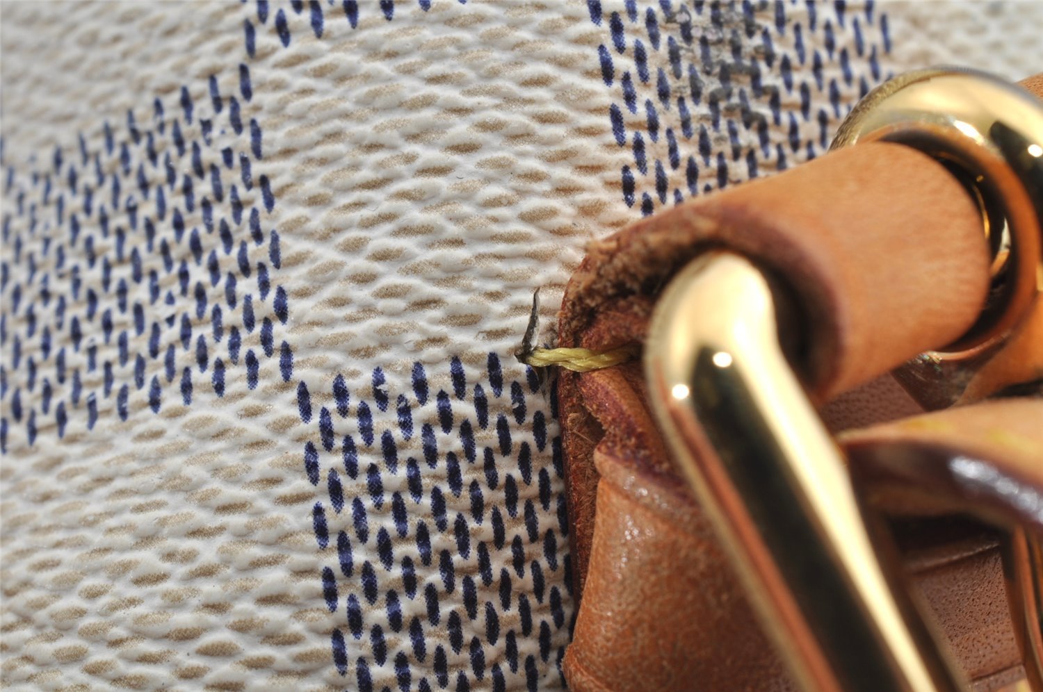 Authentic Louis Vuitton Damier Azur Hampstead MM N51206 Shoulder Tote Bag 8276I