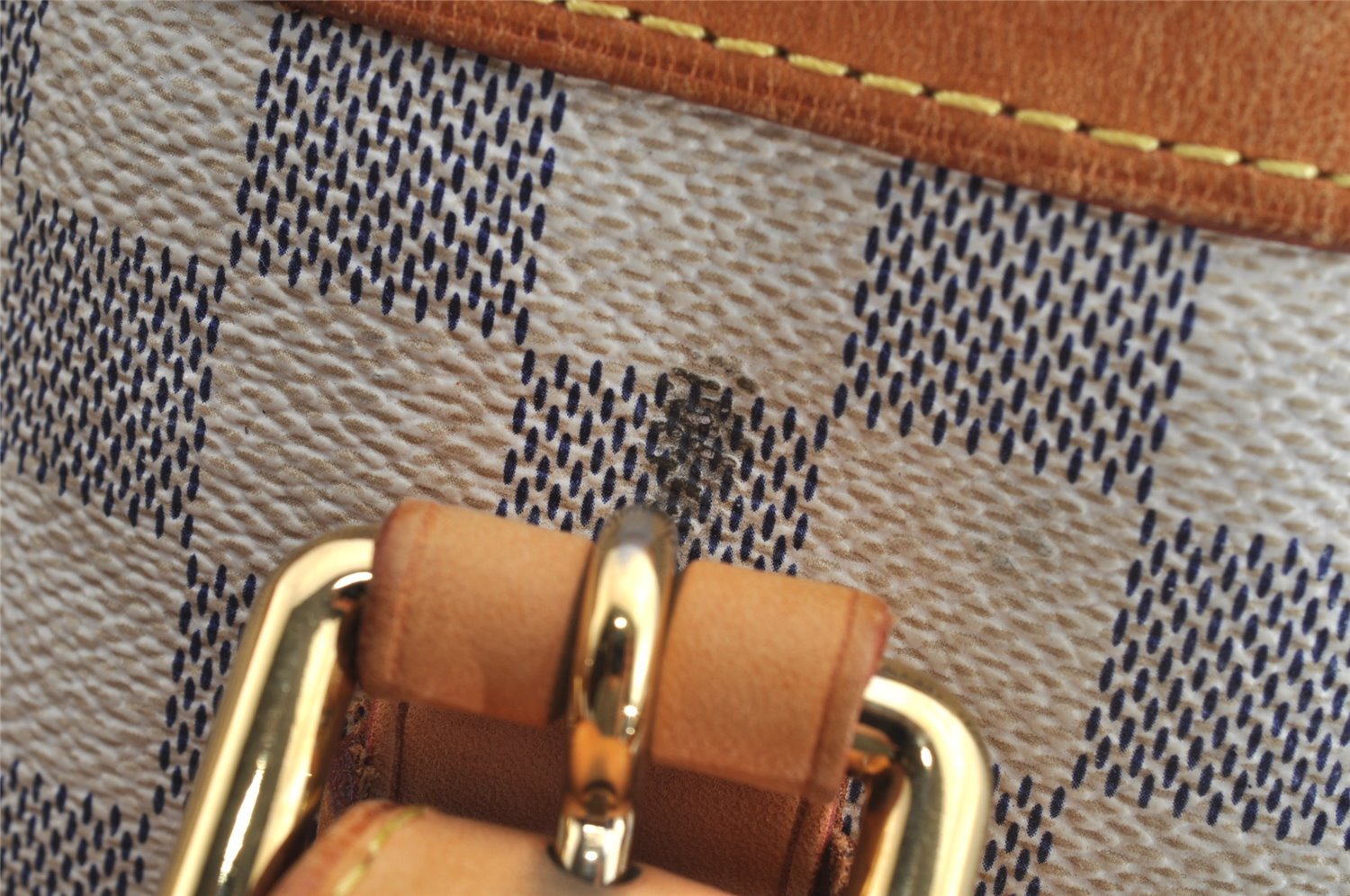 Authentic Louis Vuitton Damier Azur Hampstead MM N51206 Shoulder Tote Bag 8276I