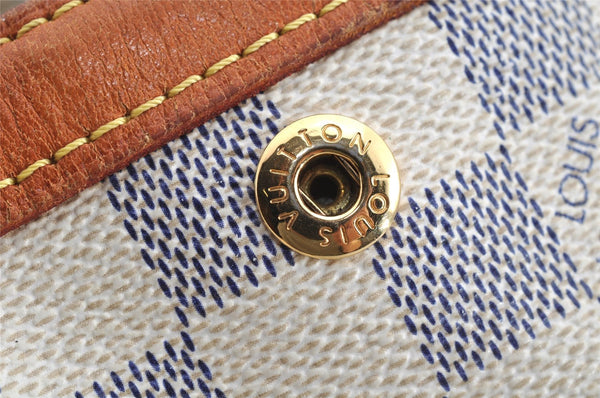 Authentic Louis Vuitton Damier Azur Hampstead MM N51206 Shoulder Tote Bag 8276I