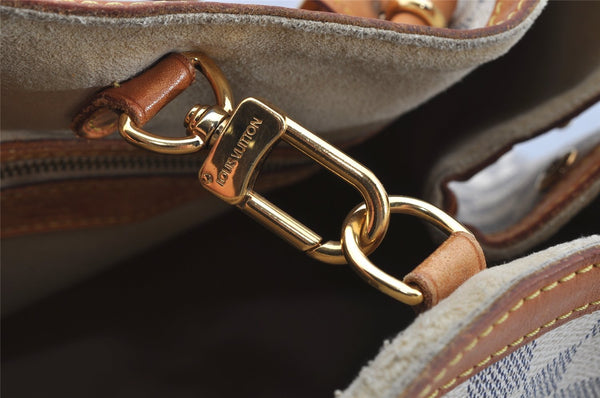 Authentic Louis Vuitton Damier Azur Hampstead MM N51206 Shoulder Tote Bag 8276I