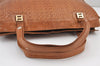 Authentic FENDI Vintage Leather Shoulder Tote Bag Brown 8277J