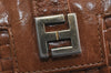 Authentic FENDI Vintage Leather Shoulder Tote Bag Brown 8277J