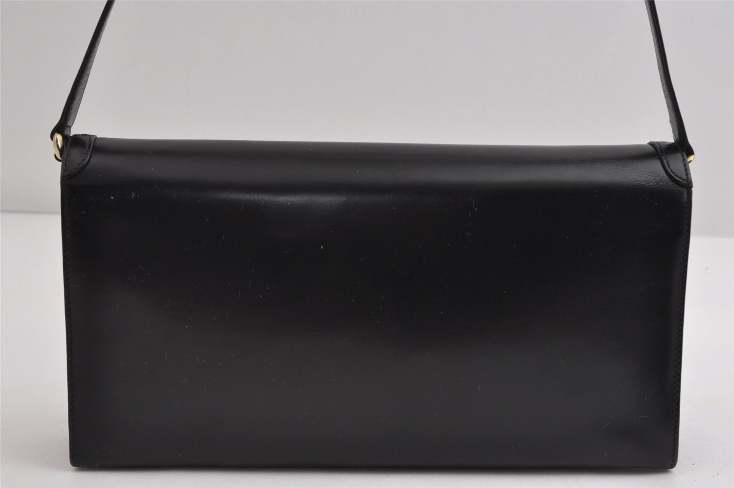 Authentic GUCCI Vintage Shoulder Bag Purse Leather Black 8278I