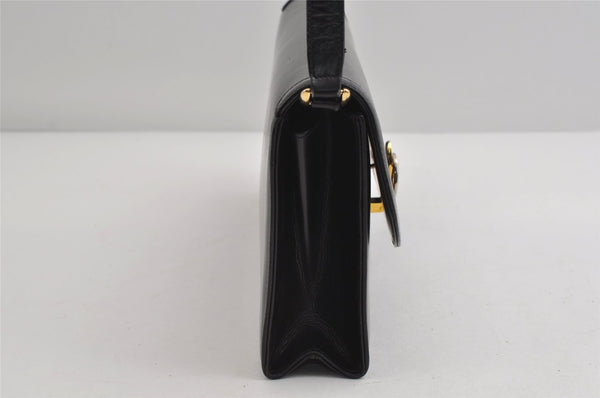 Authentic GUCCI Vintage Shoulder Bag Purse Leather Black 8278I