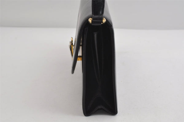 Authentic GUCCI Vintage Shoulder Bag Purse Leather Black 8278I