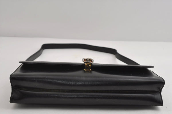 Authentic GUCCI Vintage Shoulder Bag Purse Leather Black 8278I