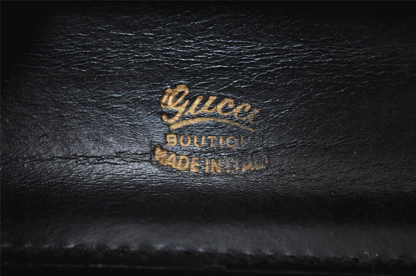 Authentic GUCCI Vintage Shoulder Bag Purse Leather Black 8278I