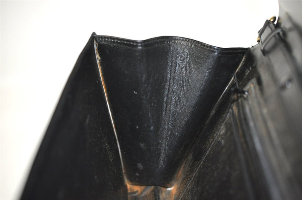 Authentic GUCCI Vintage Shoulder Bag Purse Leather Black 8278I