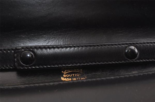 Authentic GUCCI Vintage Shoulder Bag Purse Leather Black 8278I