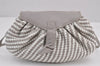 Authentic FENDI Vintage Shoulder Cross Body Bag Purse Leather Light Gray 8278J