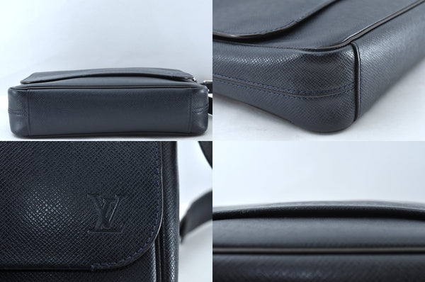 Auth Louis Vuitton Taiga Roman PM Shoulder Cross Bag Navy Blue M32725 LV 8279M