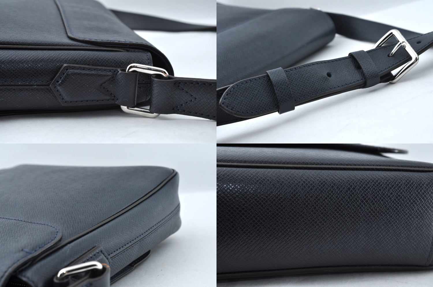Auth Louis Vuitton Taiga Roman PM Shoulder Cross Bag Navy Blue M32725 LV 8279M