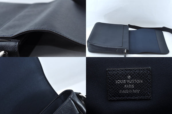 Auth Louis Vuitton Taiga Roman PM Shoulder Cross Bag Navy Blue M32725 LV 8279M