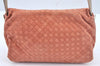Authentic BOTTEGA VENETA Intrecciato Nylon Leather Shoulder Bag Orange 8282I