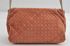 Authentic BOTTEGA VENETA Intrecciato Nylon Leather Shoulder Bag Orange 8282I