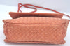 Authentic BOTTEGA VENETA Intrecciato Nylon Leather Shoulder Bag Orange 8282I