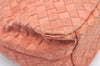 Authentic BOTTEGA VENETA Intrecciato Nylon Leather Shoulder Bag Orange 8282I