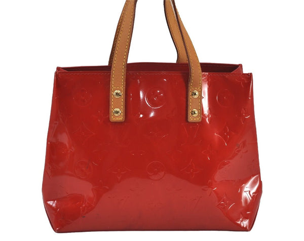 Authentic Louis Vuitton Vernis Reade PM Hand Bag Red M91088 LV 8284J