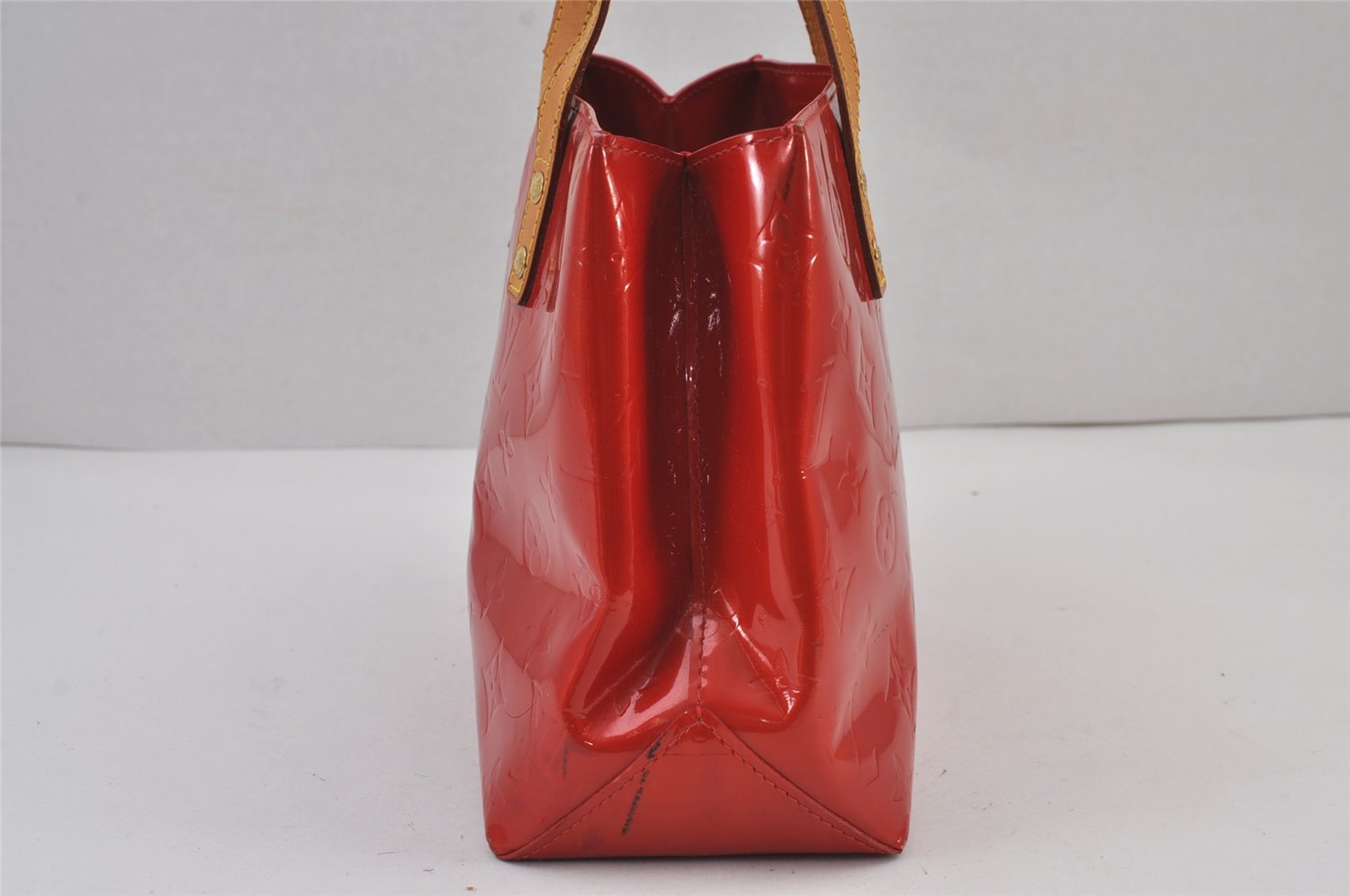 Authentic Louis Vuitton Vernis Reade PM Hand Bag Red M91088 LV 8284J