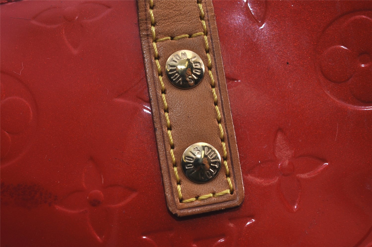 Authentic Louis Vuitton Vernis Reade PM Hand Bag Red M91088 LV 8284J