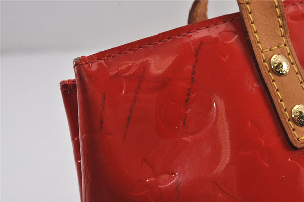 Authentic Louis Vuitton Vernis Reade PM Hand Bag Red M91088 LV 8284J