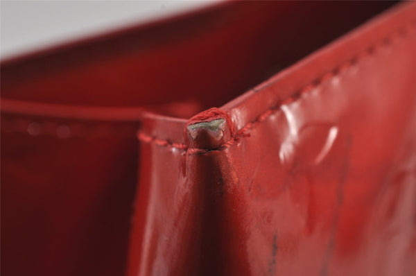 Authentic Louis Vuitton Vernis Reade PM Hand Bag Red M91088 LV 8284J