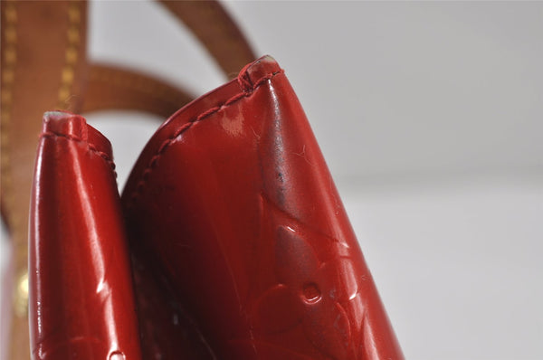 Authentic Louis Vuitton Vernis Reade PM Hand Bag Red M91088 LV 8284J